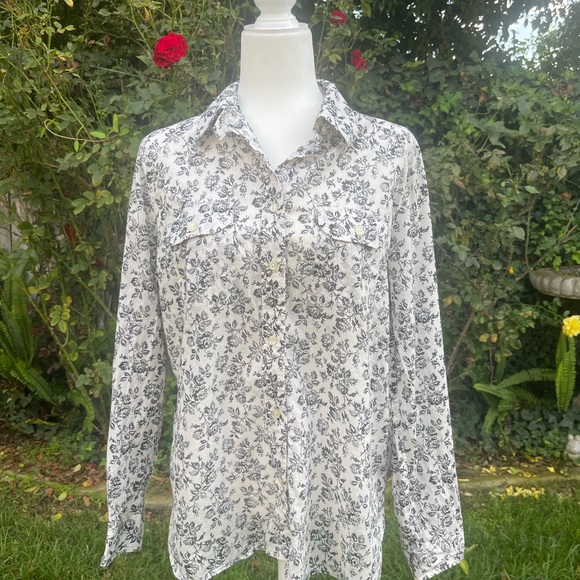 RLR Lauren Jeans Co Long Sleeve Button Down Shirt, Size Large, 100% Cotton - Picture 2 of 10